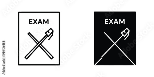 Exam Paper Crossed Pen Assessment Evaluation Commercial