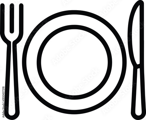 Plate fork knife restaurant food dinner lunch