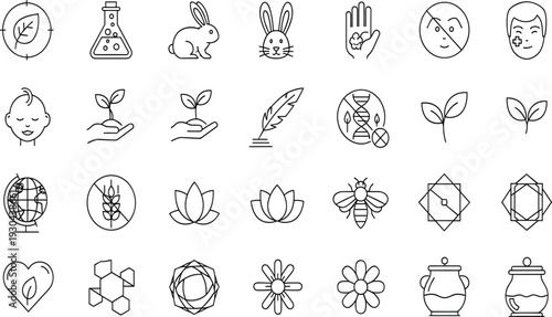 Creative Brainstorming and Innovation Line Icon Set Featuring Lightbulbs, Brain Thinking, Problem Solving, Strategy, Success, Intellect, Mind Mapping, and Visionary Concepts