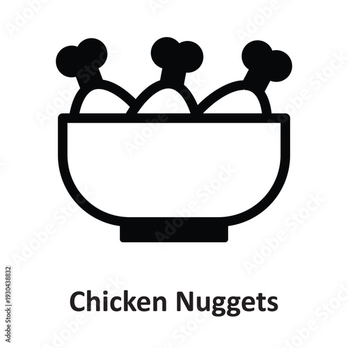 Chicken Nuggets Vector Icon which can easily modify or edit