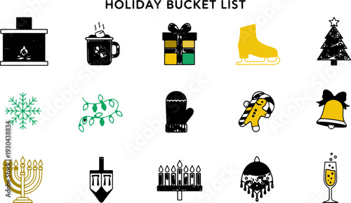 Collection of Holiday Icons and Symbols.