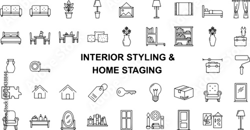 Collection of Home Decor Icons and Symbols.