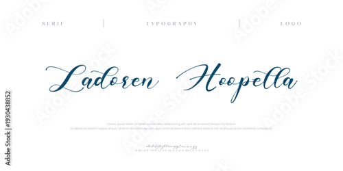 Ladoren Hoopella, Classy elegant font, vintage type or luxury premium typeface, vector English royal alphabet. Classic typography in modern or old art deco style, serif letters for modern
