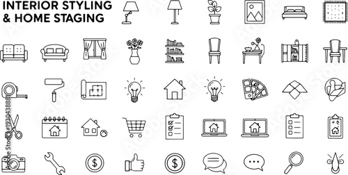 Collection of Interior Styling Icons and Symbols.