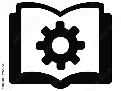 Settings manual book icon vector design