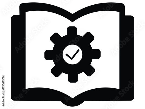 Instruction manual with verified settings vector graphic