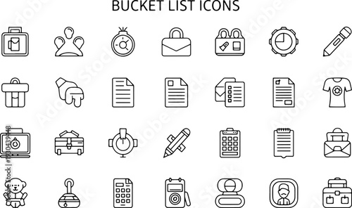 Collection of Simple Line Icons for Tasks.