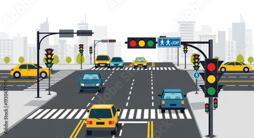 City Road with Traffic Lights.