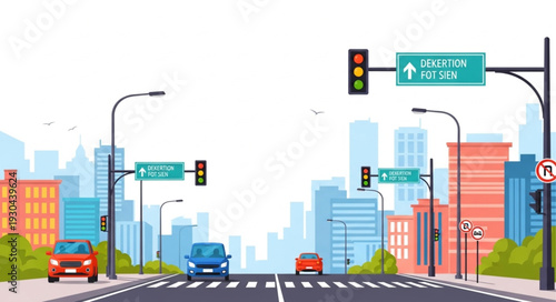 City Road with Traffic Lights.