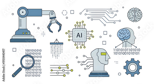 Artificial intelligence and robotics concept