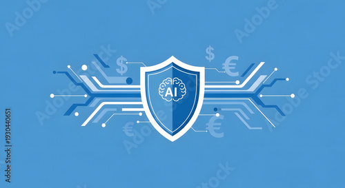 AI and financial security concept