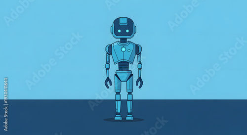 Blue robot illustration