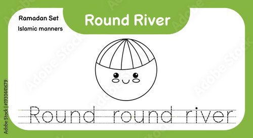 Cute Round River Character Learning Activity for Kids