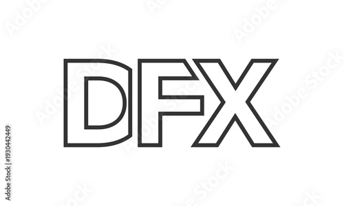 DFX logo design template with strong and modern bold text. Initial based vector logotype featuring simple and minimal typography. Trendy company identity.