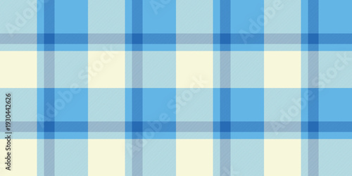 Commerce background check tartan, business texture plaid seamless. Halloween vector fabric textile pattern in cyan and beige colors.