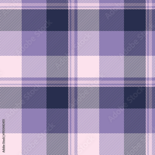Duvet tartan seamless vector, xmas check background fabric. Exotic pattern texture textile plaid in pastel and pink lace colors.