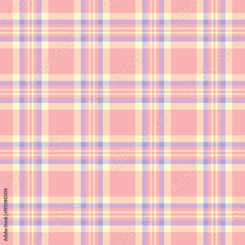 Cutout vector texture tartan, flooring seamless background fabric. Buffalo check pattern textile plaid in light and lemon chiffon colors.