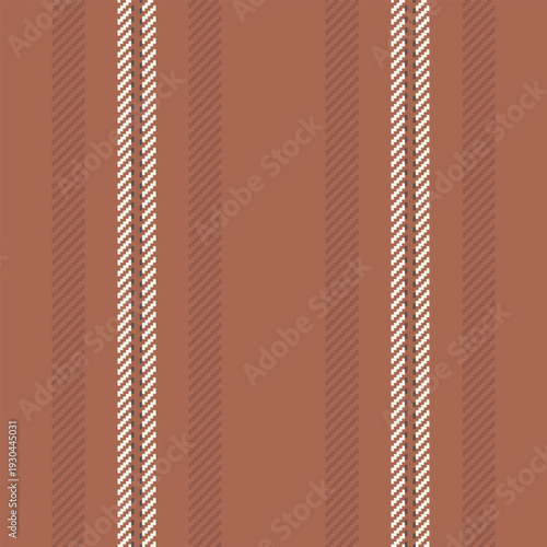 Quiet fabric vector seamless, dimensional lines stripe texture. Valentine pattern vertical background textile in orange and red colors.