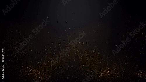 Animation gold sparkle particle on black background.	
