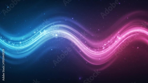 Vibrant Abstract Background with Dynamic Waveforms in Neon Blue and Pink Hues for Technology and Innovation Concepts
