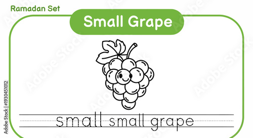 Small Grape Handwriting Practice Sheet for Kids