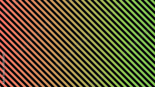 Engaging diagonal striped pattern displays a vibrant gradient from reddish orange to lively green hues