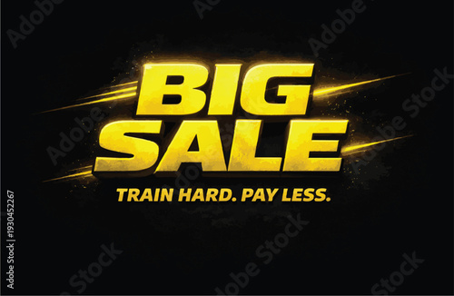 Big Sale Black Banner with Bold Yellow Typography Promotional Discount Template