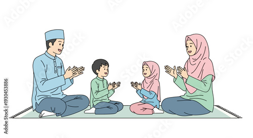 Family Praying Together in Harmony.