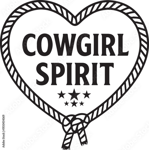 Cowgirl Spirit Heart Emblem