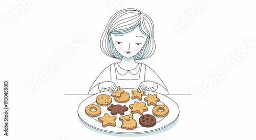 Woman holding a plate of assorted cookies.