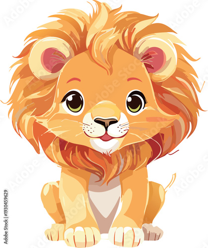 Friendly pastel lion cub illustration in soft watercolor style. Ideal for safari nursery themes, baby apparel, and children’s wall art.