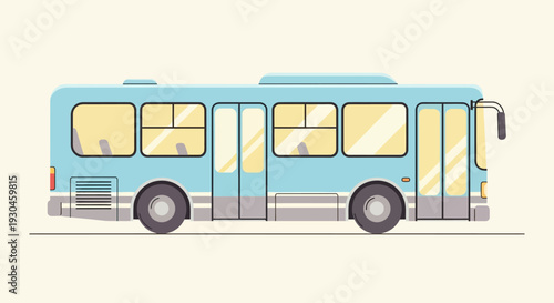 City Bus Illustration Side View.
