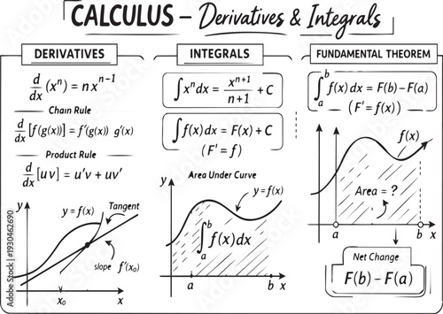 • Calculus Formulas and Graphs – Derivatives & Integrals Chart
