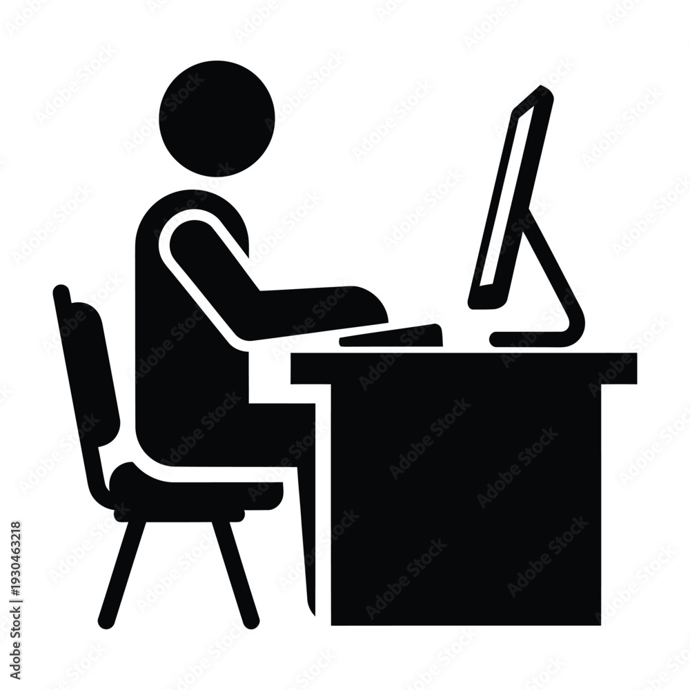 Fototapeta premium Person working at a desk with a computer workstation