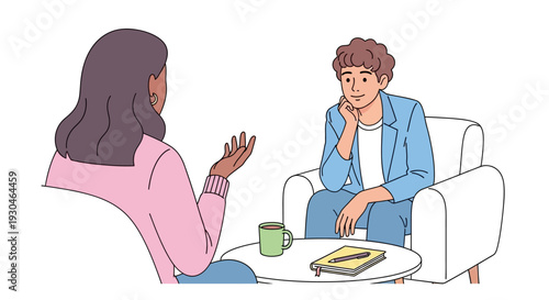 Woman Counseling Man in Therapy Session.