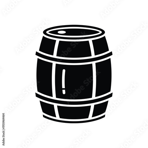 Silhouette of a wooden barrel cask container