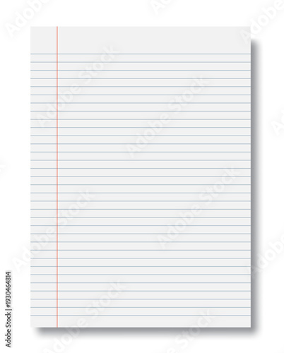 Blank lined paper page texture for notes and writing