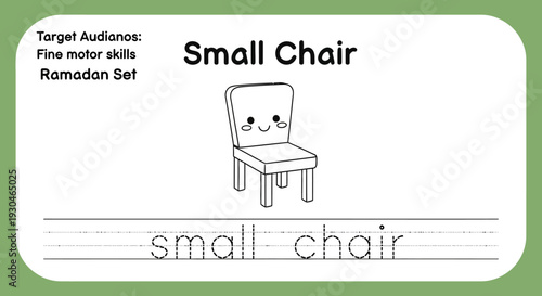Cute Small Chair Illustration for Kids Learning Fine Motor Skills and Ramadan Activities