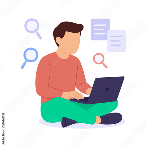 Bilde på lerret Content Writing, crafting compelling marketing copy effectively, Flat vector cha
