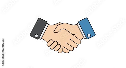 Business Partnership Handshake Illustration Representing Trust Agreement Teamwork Collaboration Corporate Deal Professional Relationship and Successful Cooperation Concept