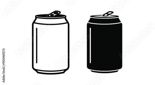 Two soda cans one light and one dark in silhouette