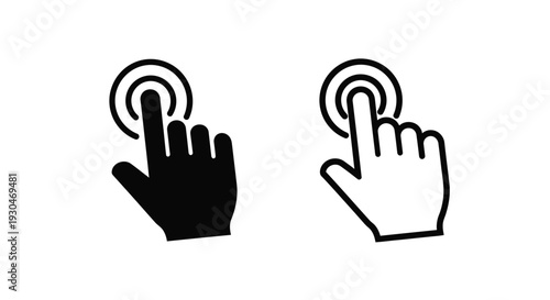 Two hands gesturing a touch contrasting black and white silhouette