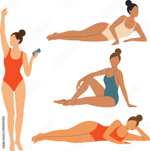 Flat vector illustration of various romantic couples dancing together including ballroom slow dance and dip poses cad drawing flat vector illustration.