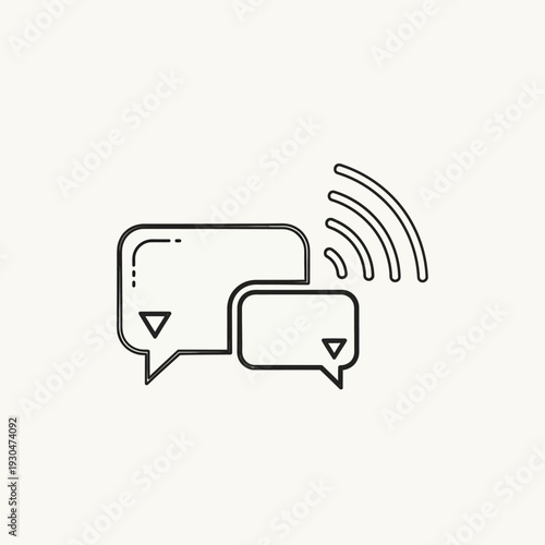 Simple Line Art Speech Bubbles Communication.