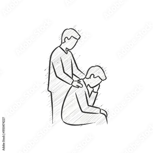 Man Giving Another Man Back Massage.