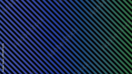 Bold diagonal stripes show a smooth color shift from deep blue to subtle green on a dark canvas
