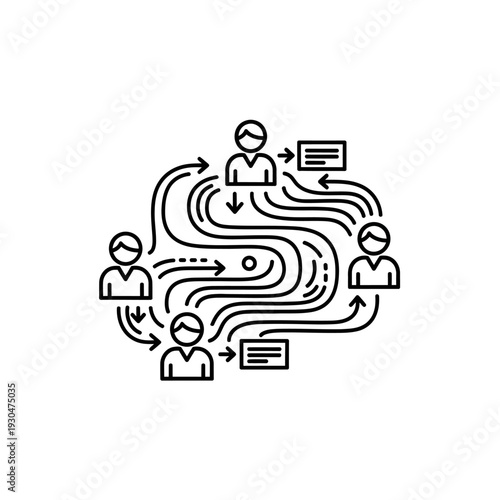 Network of People Connected by Arrows.