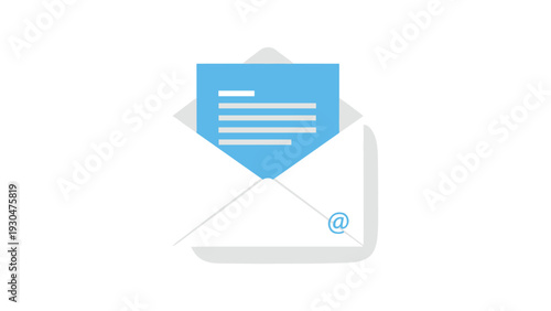 Digital Email Message Notification Icon for Online Correspondence and Modern Communication Concept Illustration