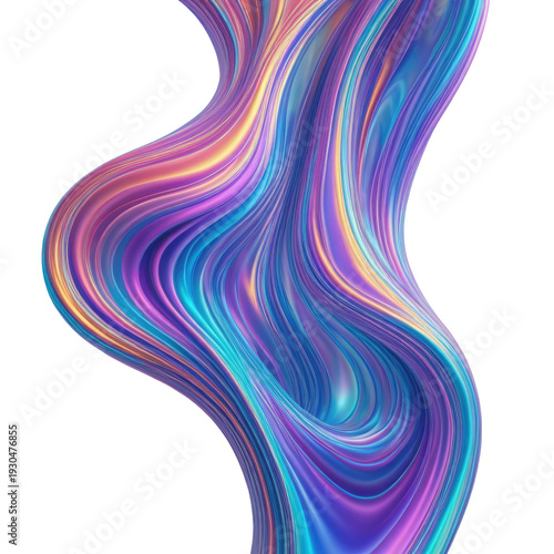 Swirling, abstract wave of colorful, iridescent hues against a black backdrop