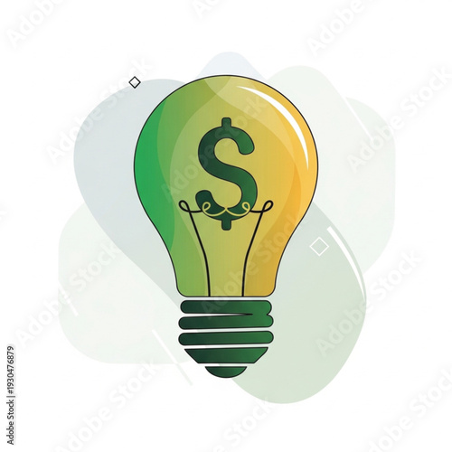 Vector light bulb with dollar sign icon